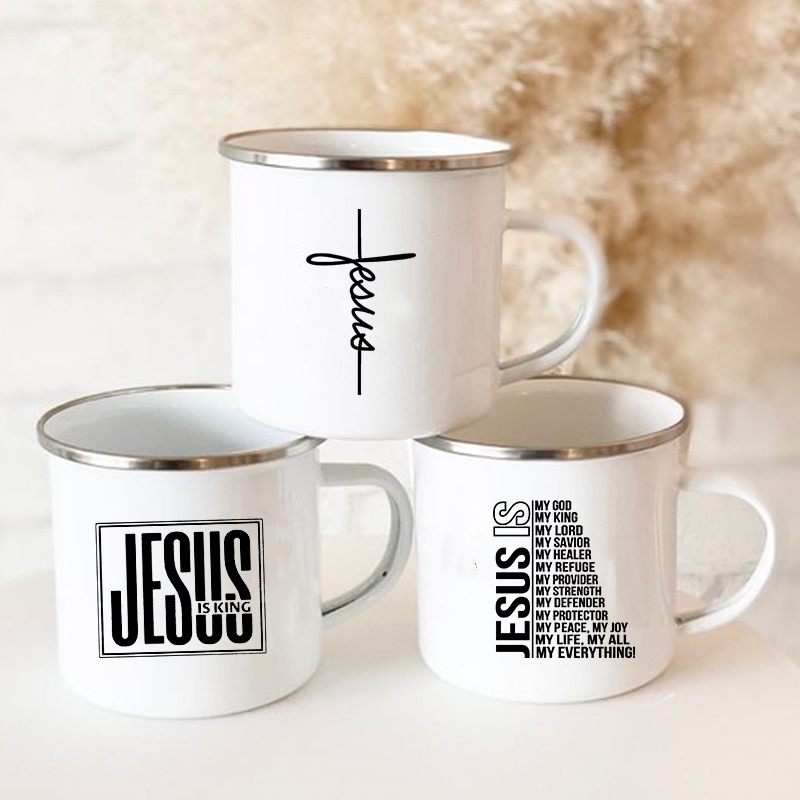 Wine Beer Best - Tazza in Smalto con Stampa 'Jesus