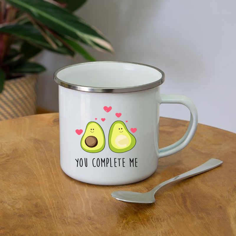 Wine Beer Best - Cartoon You Complete Me Avocado Print