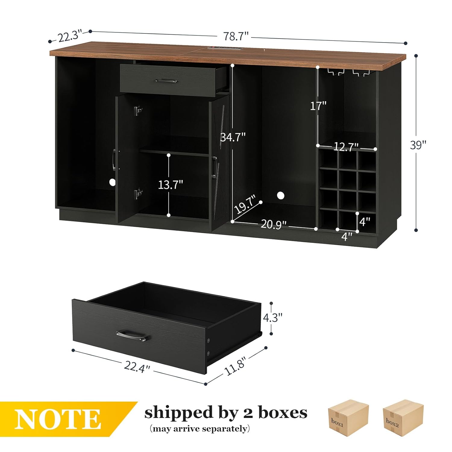 Mobile Bar Grande da 200 cm co - Wine Beer Liquor recensione e prezzo